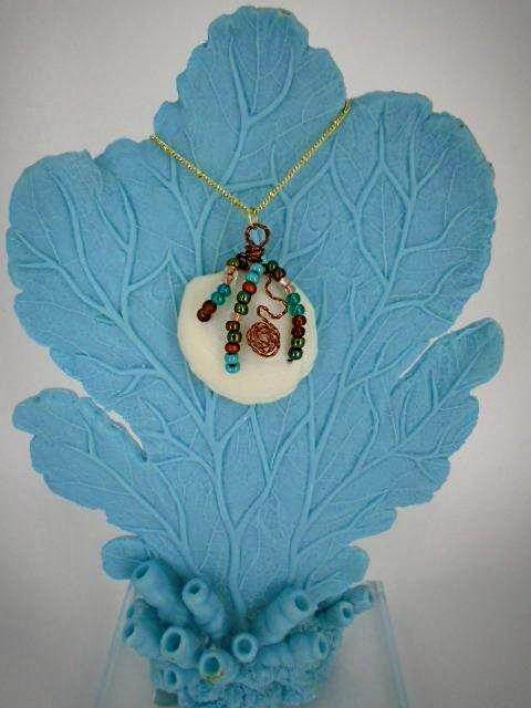 Lucina Seashell Pendant-Vintage Wire Wrapped-Multi Color Glass Beads-Boho Style - South Florida Boho Boutique