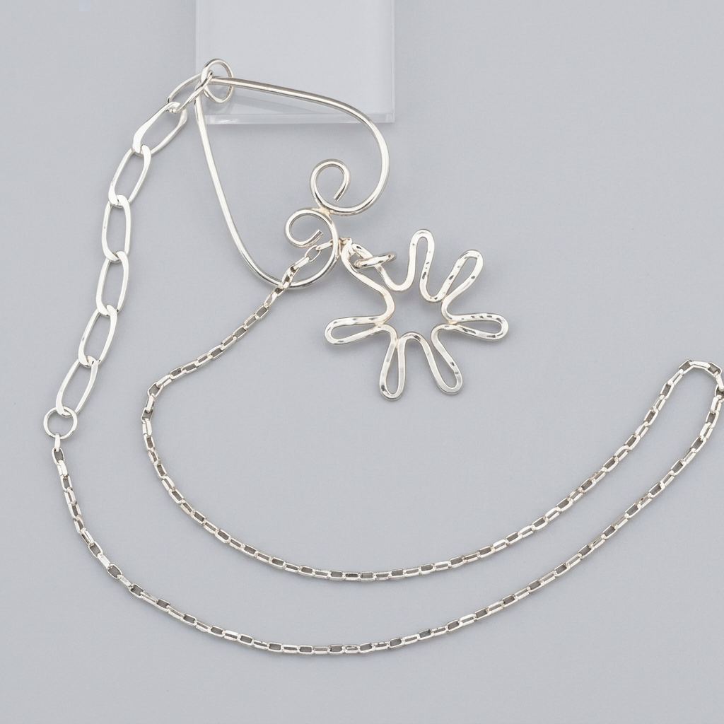 Silver lariat on display