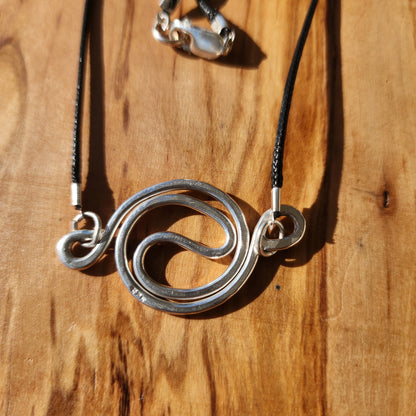 Yin Yang Sterling Silver Pendant Necklace - Handmade