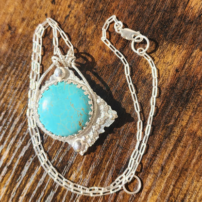 Turquoise Howlite Statement Pendant - Boho Style -Handmade Jewelry