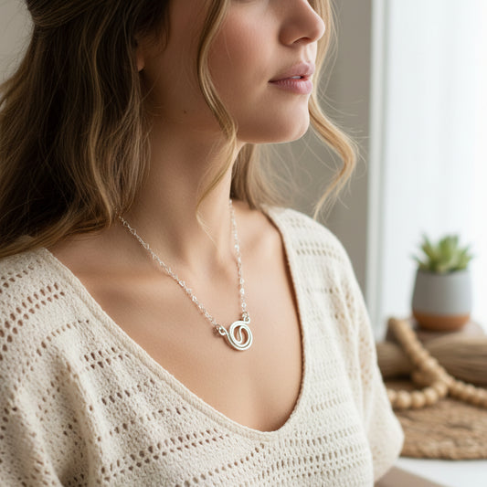 Yin Yang Sterling Silver Pendant Necklace - Handmade Jewelry