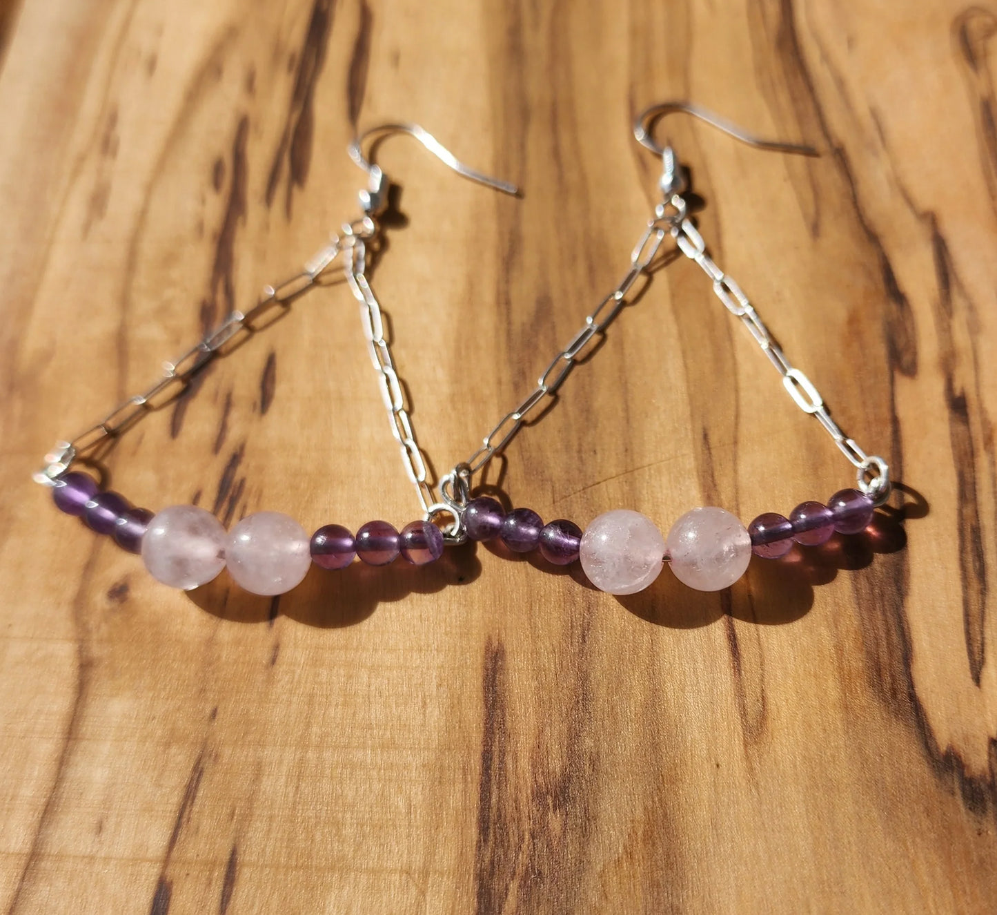 Boho Style Rose Quartz - Amethyst - Handmade Jewelry