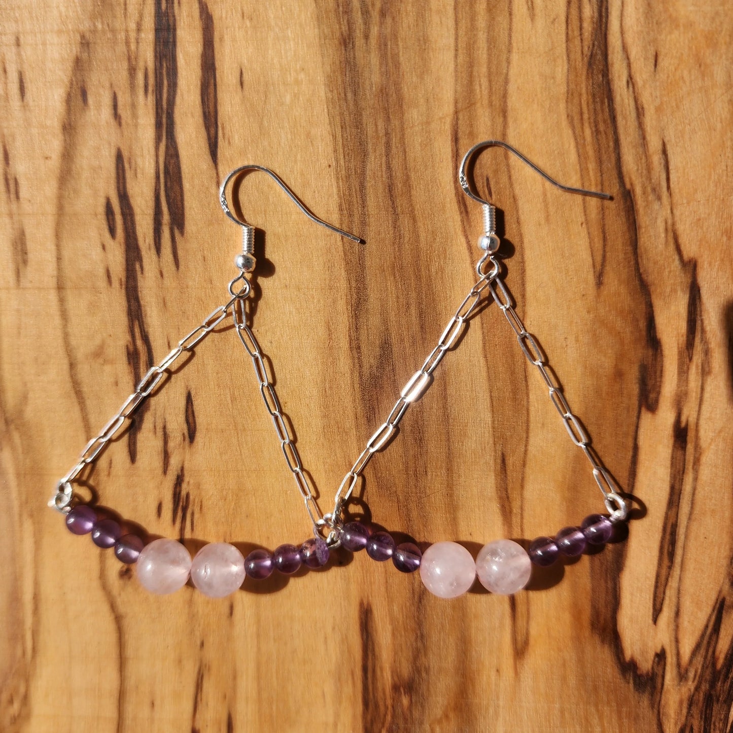 Boho Style Rose Quartz - Amethyst - Handmade Jewelry