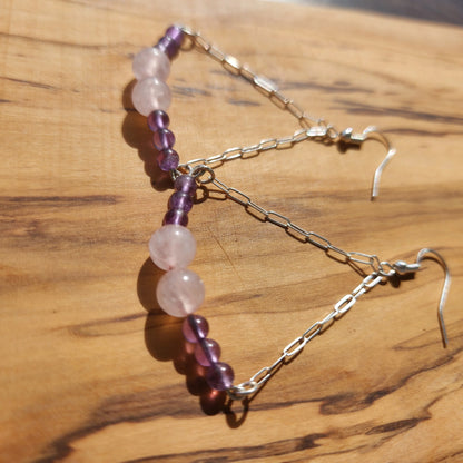 Boho Style Rose Quartz - Amethyst - Handmade Jewelry