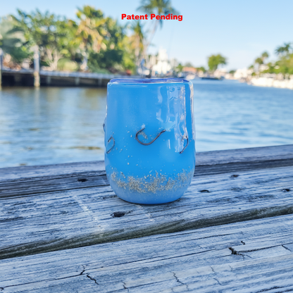 Blue Tide Hook & Tumble™ – Real Fishing Hook 12 oz Wine Tumbler