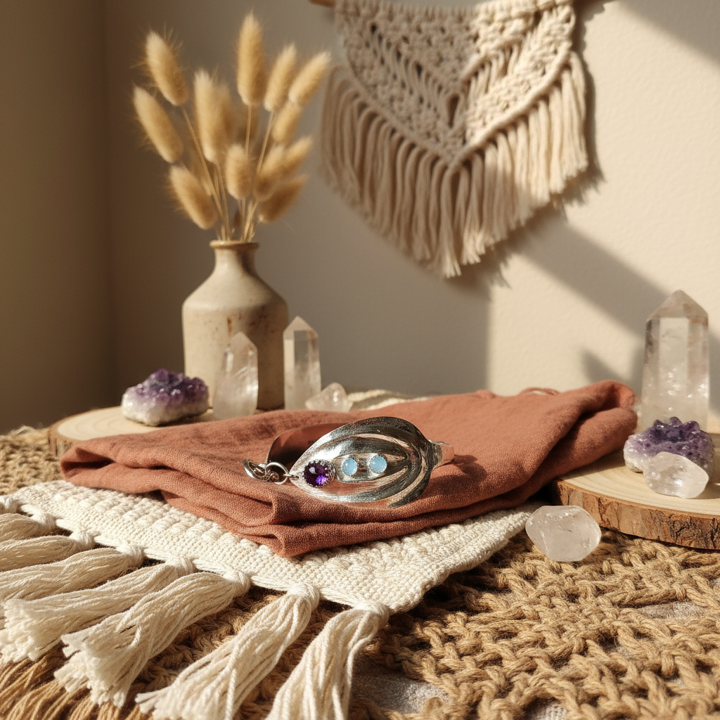 Handmade Vintage Spoon Bracelet - Sterling Silver