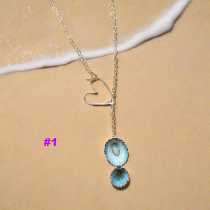 🌊Ocean Drift Sterling Silver Lariat - Limpet Shell & Pearl Accent
