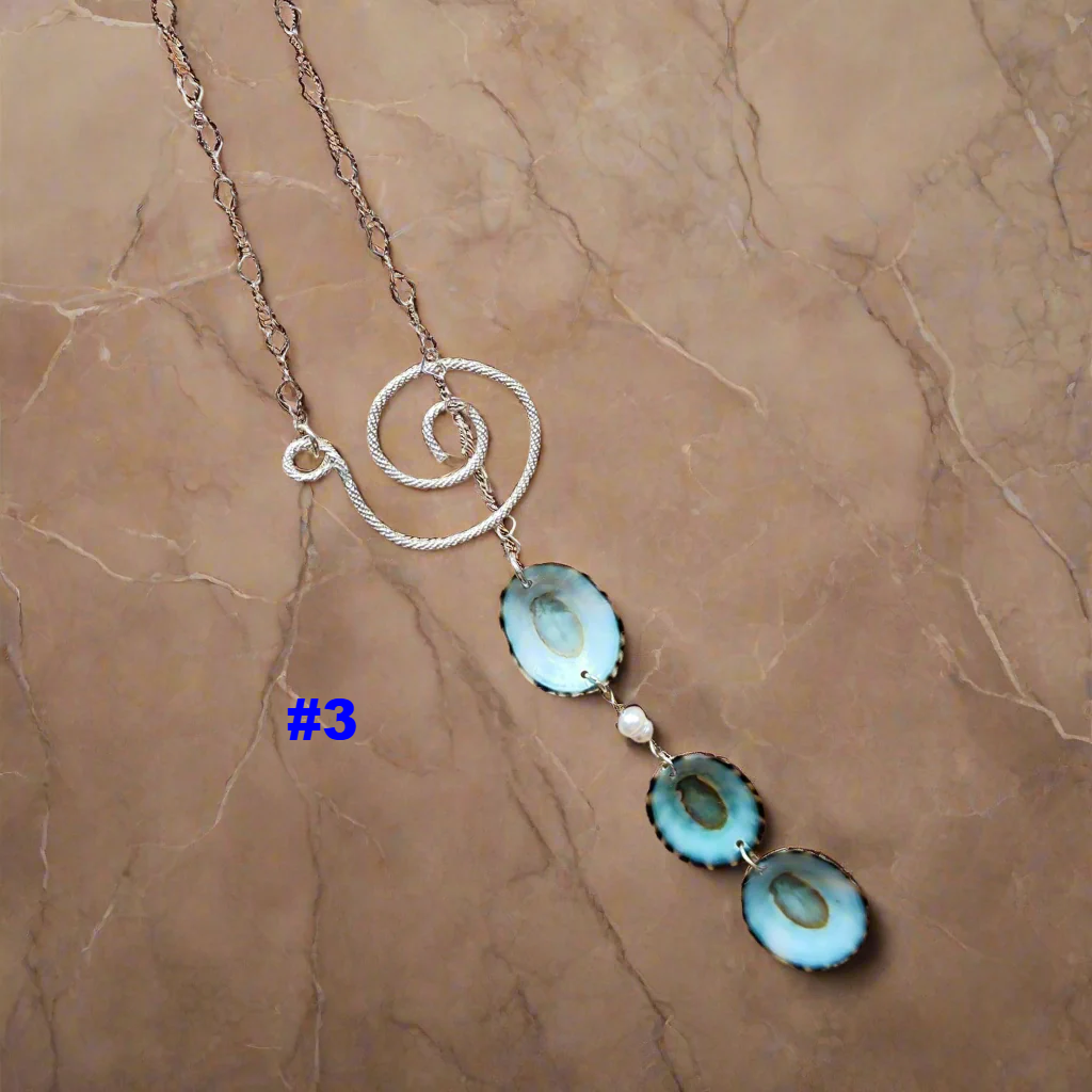 🌊Ocean Drift Sterling Silver Lariat - Limpet Shell & Pearl Accent