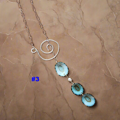 🌊Ocean Drift Sterling Silver Lariat - Limpet Shell & Pearl Accent