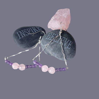 Boho Style Rose Quartz - Amethyst - Handmade Jewelry