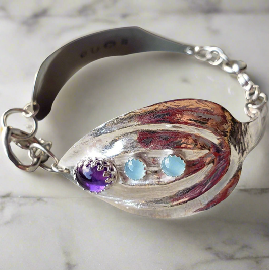 Handmade Vintage Spoon Bracelet - Sterling Silver