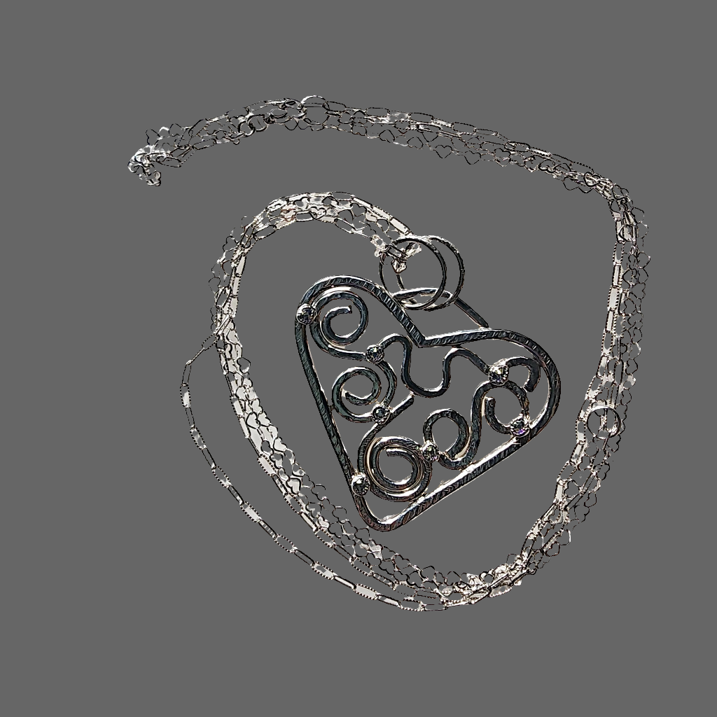 Boho  Handmade Statement Heart Pendant Sterling Silver