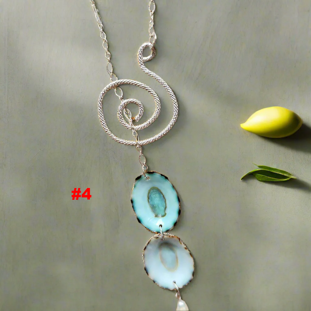 🌊Ocean Drift Sterling Silver Lariat - Limpet Shell & Pearl Accent
