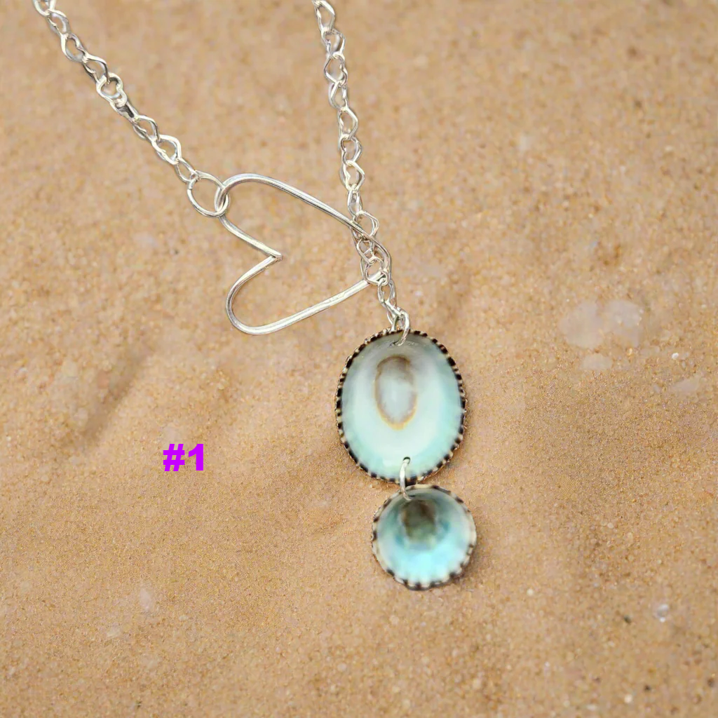 🌊Ocean Drift Sterling Silver Lariat - Limpet Shell & Pearl Accent