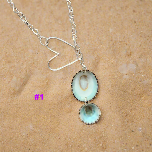 🌊Ocean Drift Sterling Silver Lariat - Limpet Shell & Pearl Accent