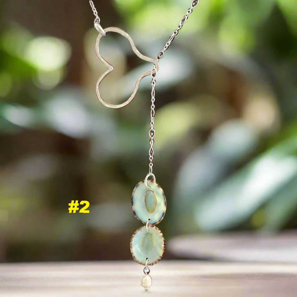 🌊Ocean Drift Sterling Silver Lariat - Limpet Shell & Pearl Accent