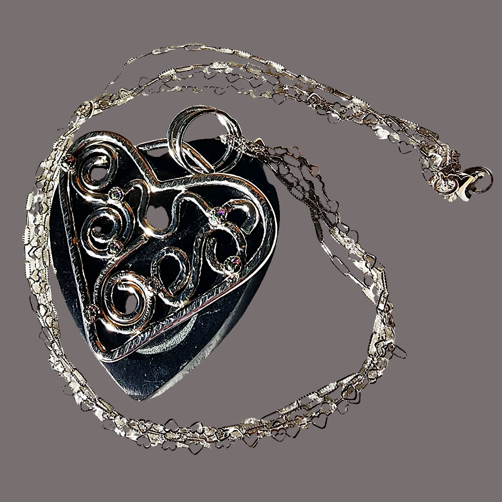 Boho  Handmade Statement Heart Pendant Sterling Silver