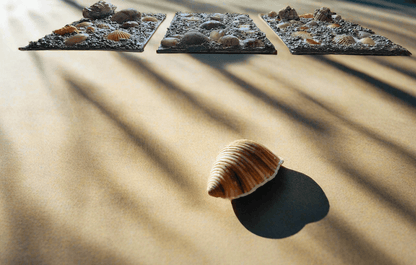 Premium 3D Shell Canvas Art - Handmade Coastal Boho Wall Decor - Textured Art 🐚