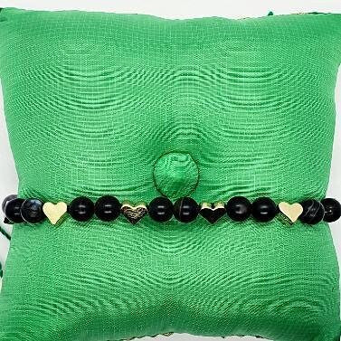 Handmade Gemstone Bracelet - Chakra With Black Banded Agate