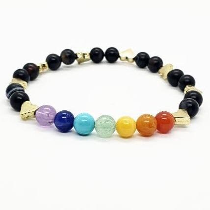 Handmade Gemstone Bracelet - Chakra With Black Banded Agate