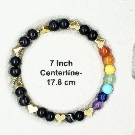 Handmade Gemstone Bracelet - Chakra With Black Banded Agate