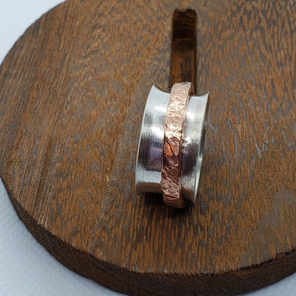 Sterling Silver Spinner Ring with Copper Spinner - South Florida Boho Boutique