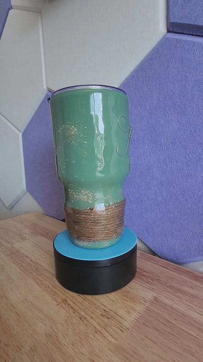 Marsh Tide 30oz Hook & Tumble fishing tumbler on rotation for 360 view viseo