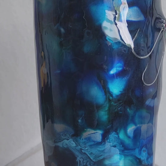 Blue Lagoon Hook & Tumble tumbler video, handmade blue ocean fishing gift South Florida