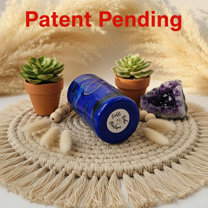 Blue tumbler with ocean design and real fish hooks