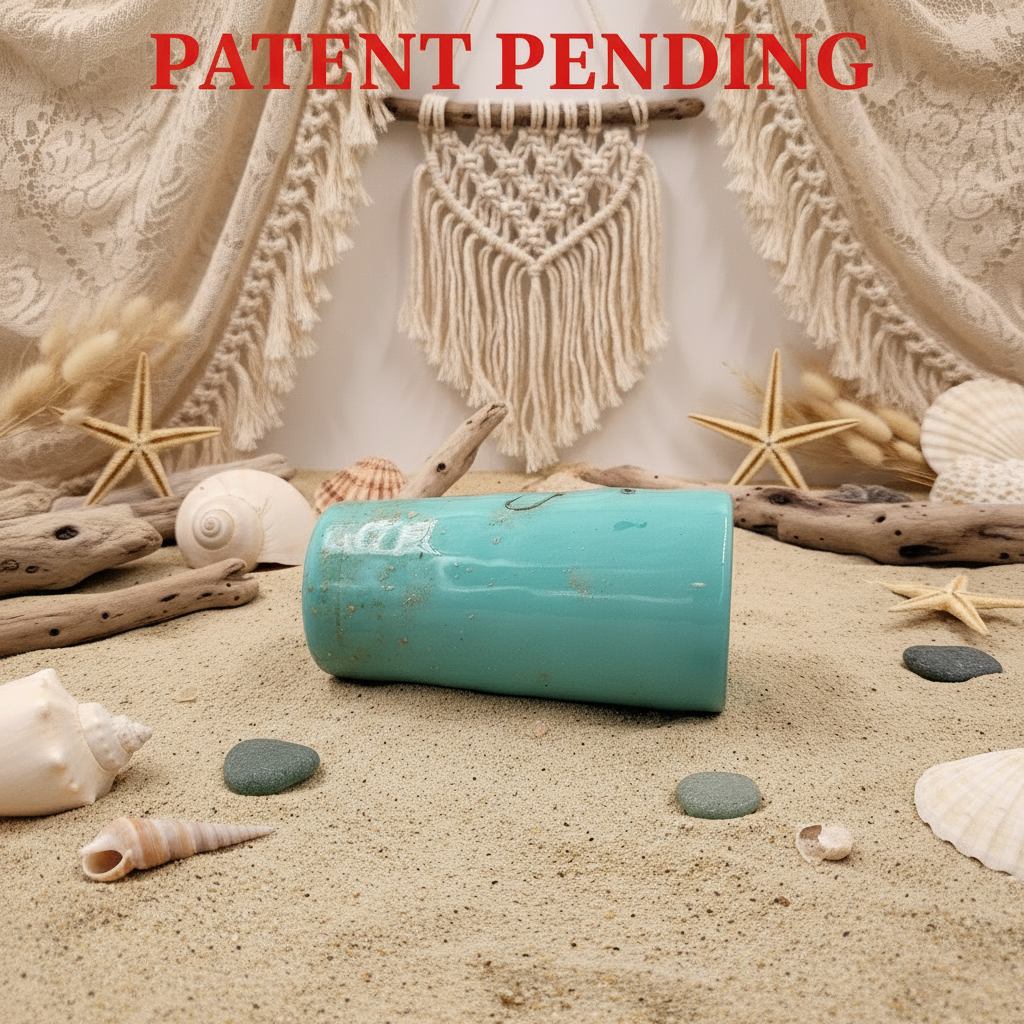 Hook & Tumble Teal Hook Tumbler with Sand Beach Design