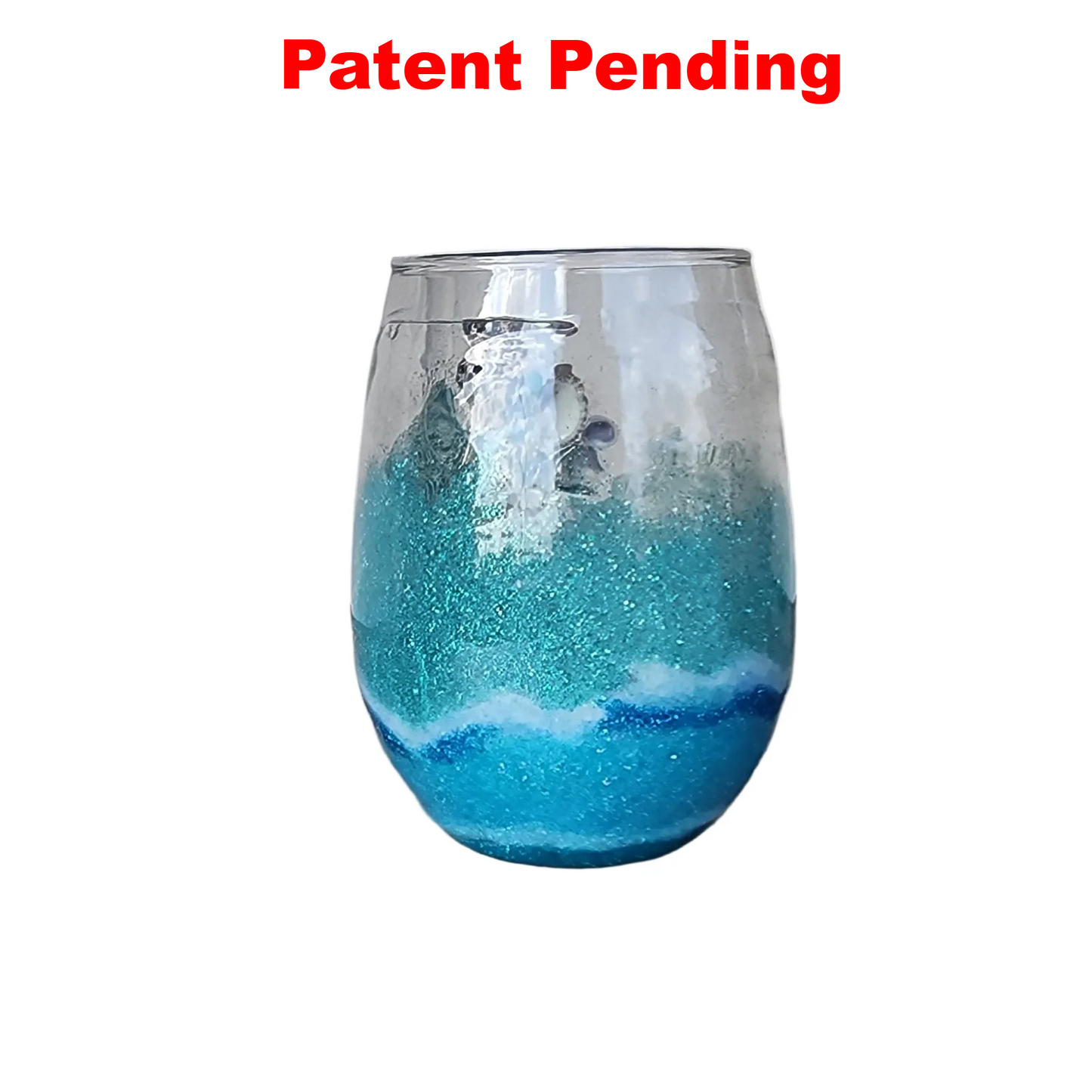 Seafoam Drift - Coastal Gem Stemless Wine Glass