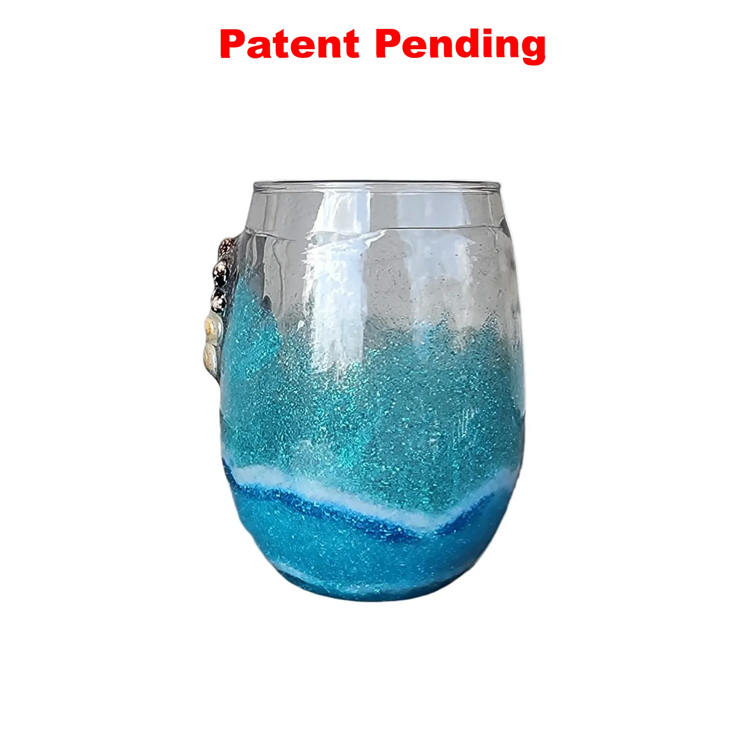 Seafoam Drift - Coastal Gem Stemless Wine Glass