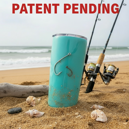 Hook & Tumble Teal Hook Tumbler with Sand Beach Design