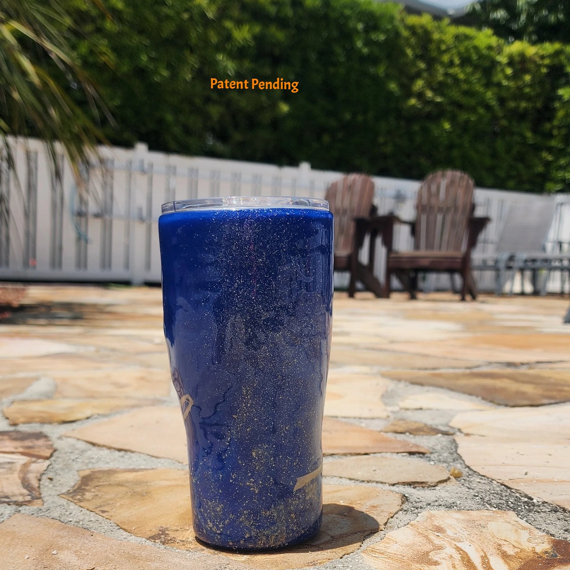 Handmade 20oz Blue Ink back side fishing hook tumbler with real saltwater hooks, barrel swivel and natural raffia, Hook & Tumble coastal drinkware