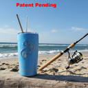 Azure Drift | Coastal Fishing Hook Tumbler (20oz) | Hook & Tumble™