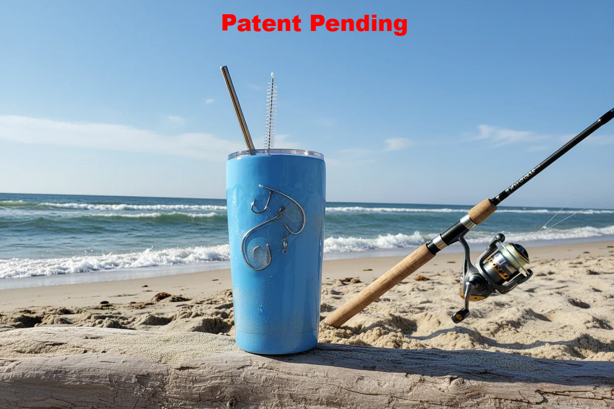 Azure Drift | Coastal Fishing Hook Tumbler (20oz)