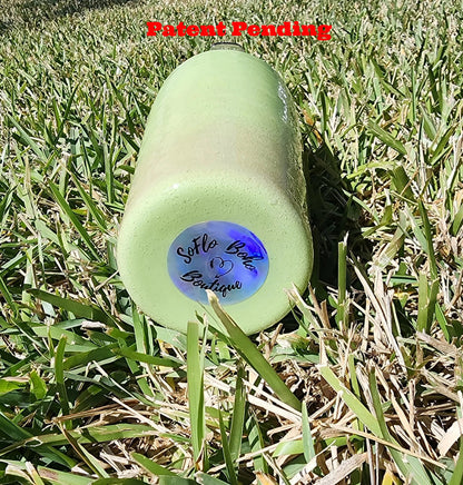 Lime green fish hook tumbler with slider lid, stainless steel straw, and cleaning brush
