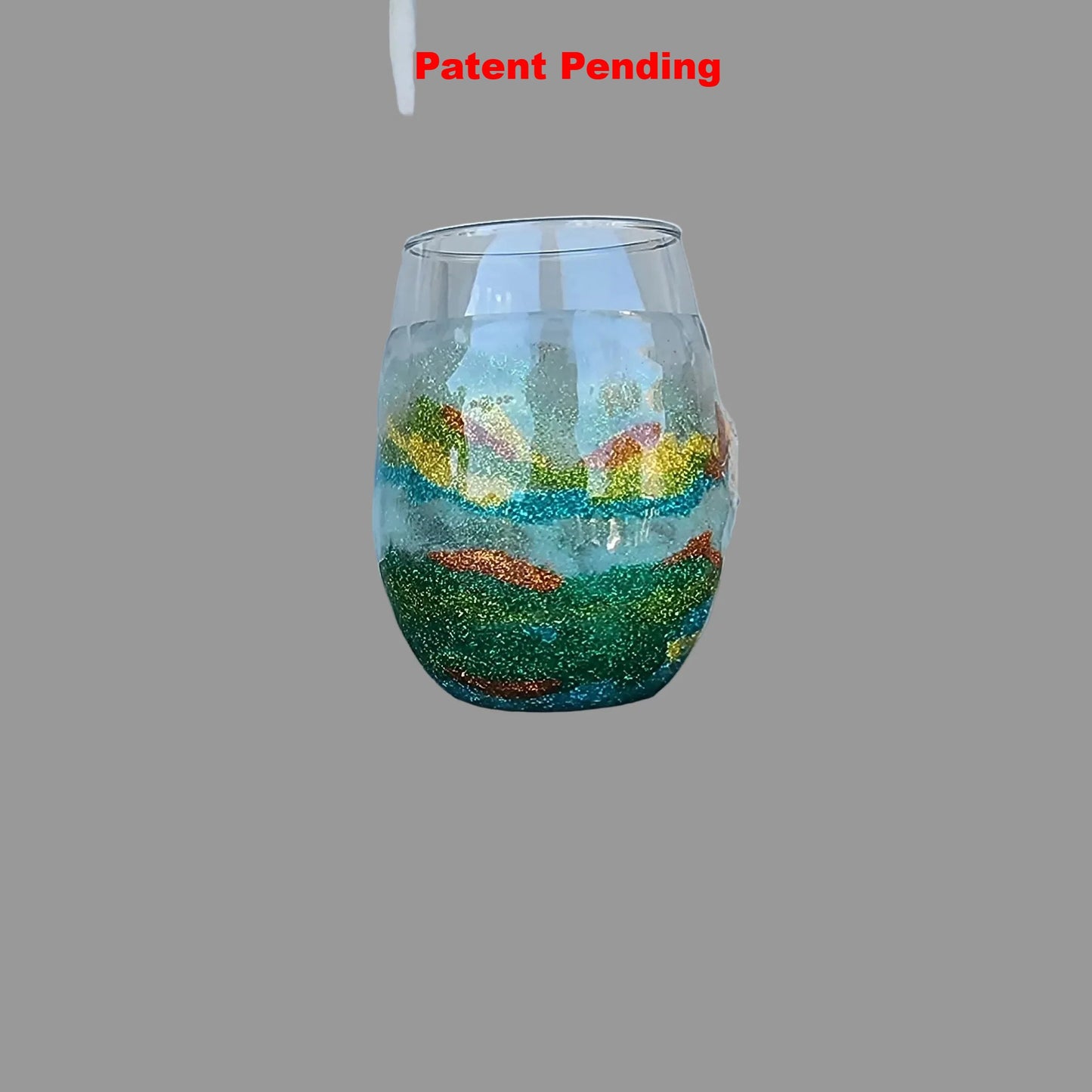 Evergreen Coast Stemless Wine Glass – Smoke-Tinted Resin with Shell Details (18oz+)