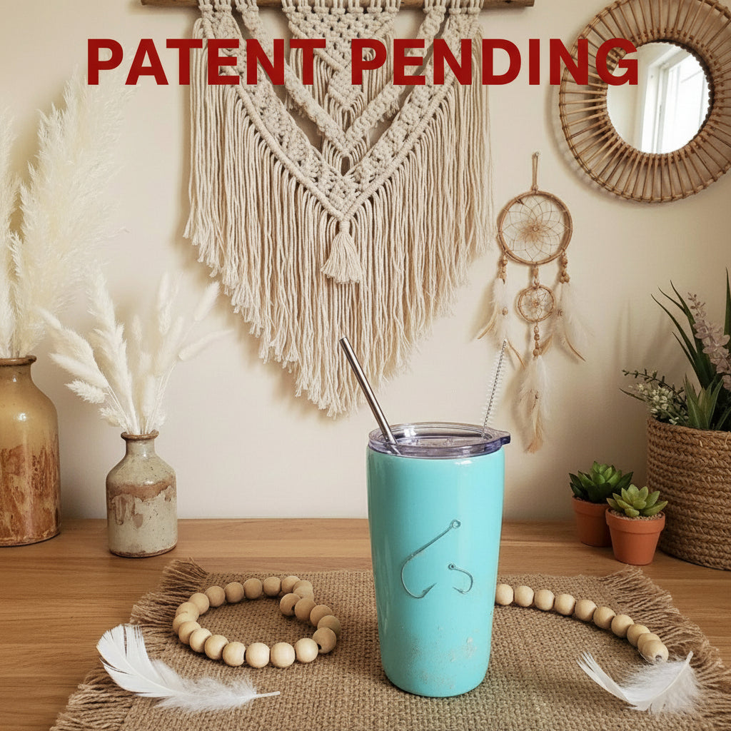 Hook & Tumble Teal Hook Tumbler with Sand Beach Design