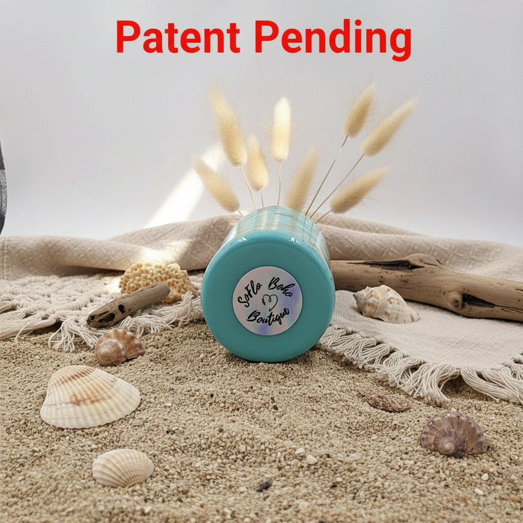 Hook & Tumble Teal Hook Tumbler with Sand Beach Design