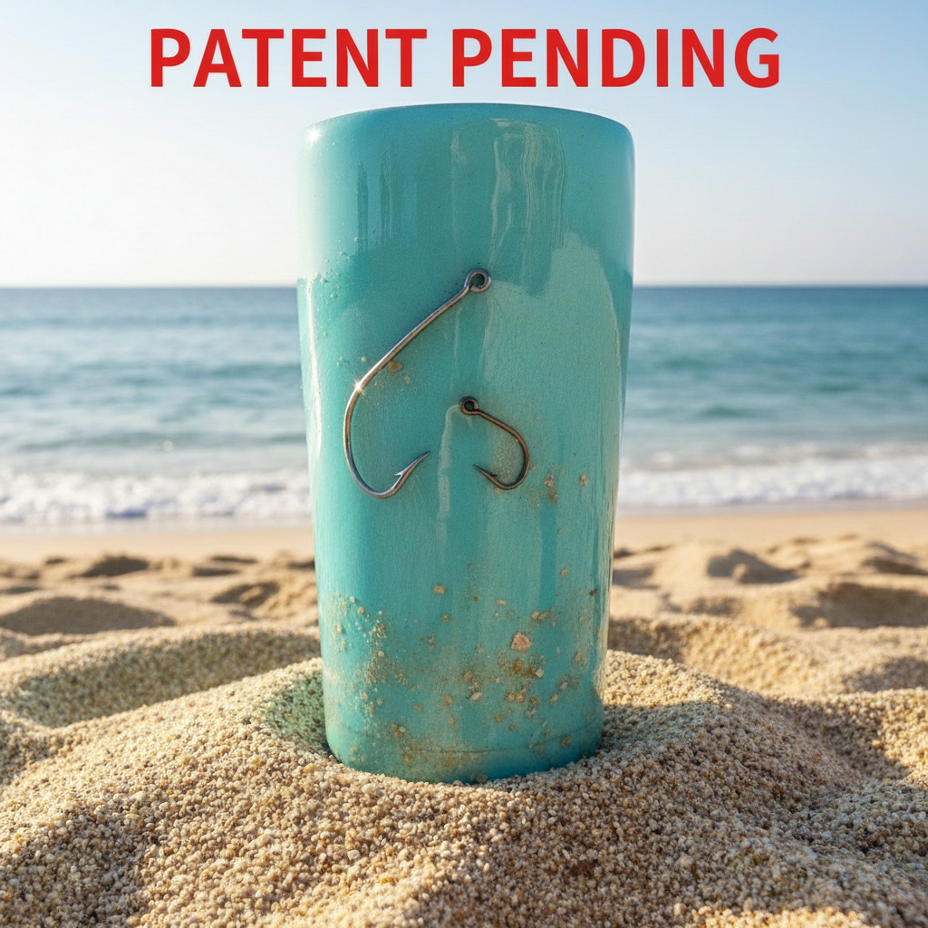 Hook & Tumble Teal Hook Tumbler with Sand Beach Design