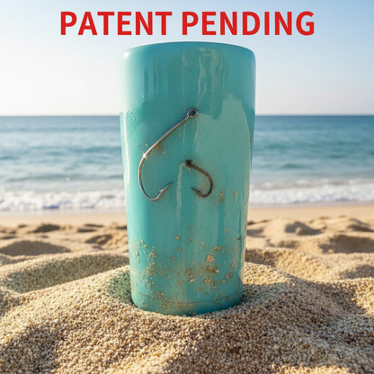 Hook & Tumble Teal Hook Tumbler with Sand Beach Design