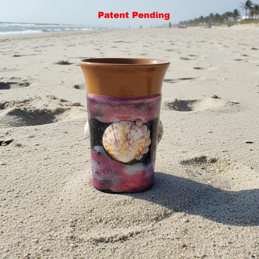 Pink Sunset Coastal Seashell Mug | One-of-a-Kind | Handmade in Florida