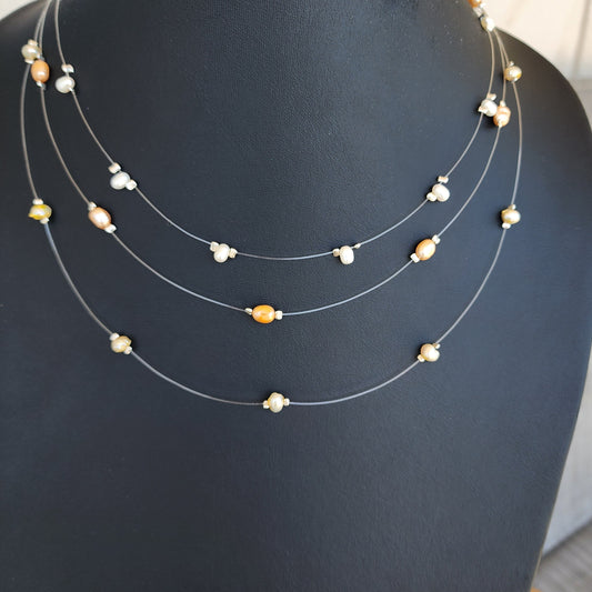 Illusion Freshwater Pearl Necklace - Boho Chic