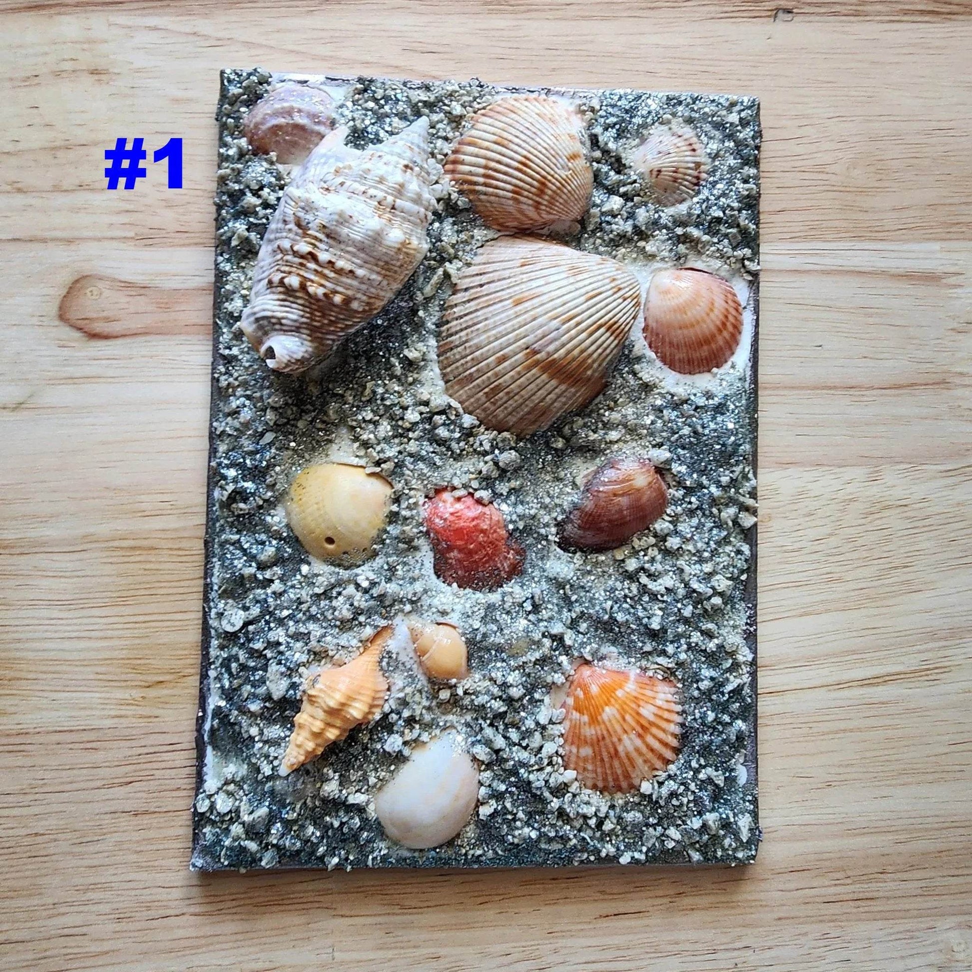 Premium 3D Shell Canvas Art - Handmade Coastal Boho Wall Decor - Textured Art 🐚