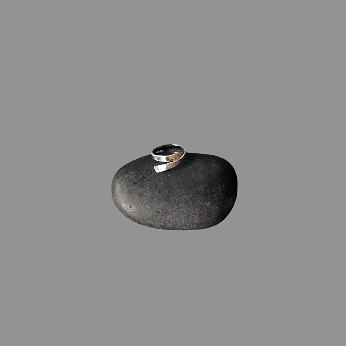 Handmade Minimalist .925 Sterling Silver Hammered Ring | Adjustable Open-End Design