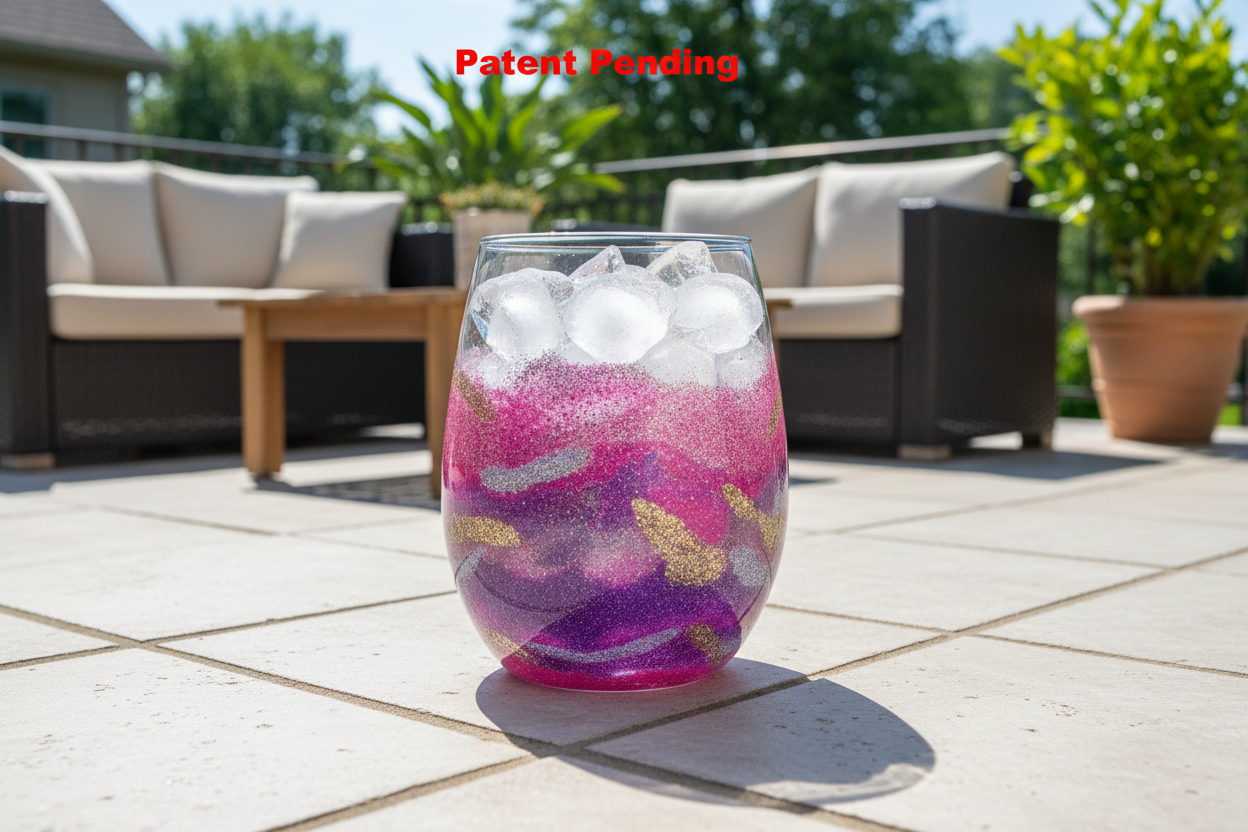 Moonlit Amethyst Stemless Wine Glass – Smoke-Tinted Gold Shimmer Resin (18oz+) - SoFlo Boho Boutique