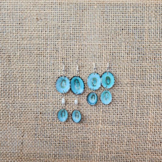 Handmade Green Limpet Shell Earrings in Sterling Silver – Coastal-Inspired Jewelry