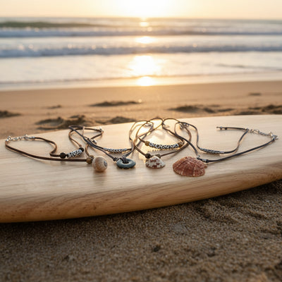 Adjustable Choker Necklace, Slide-to-Fit Length, Coastal Boho Style