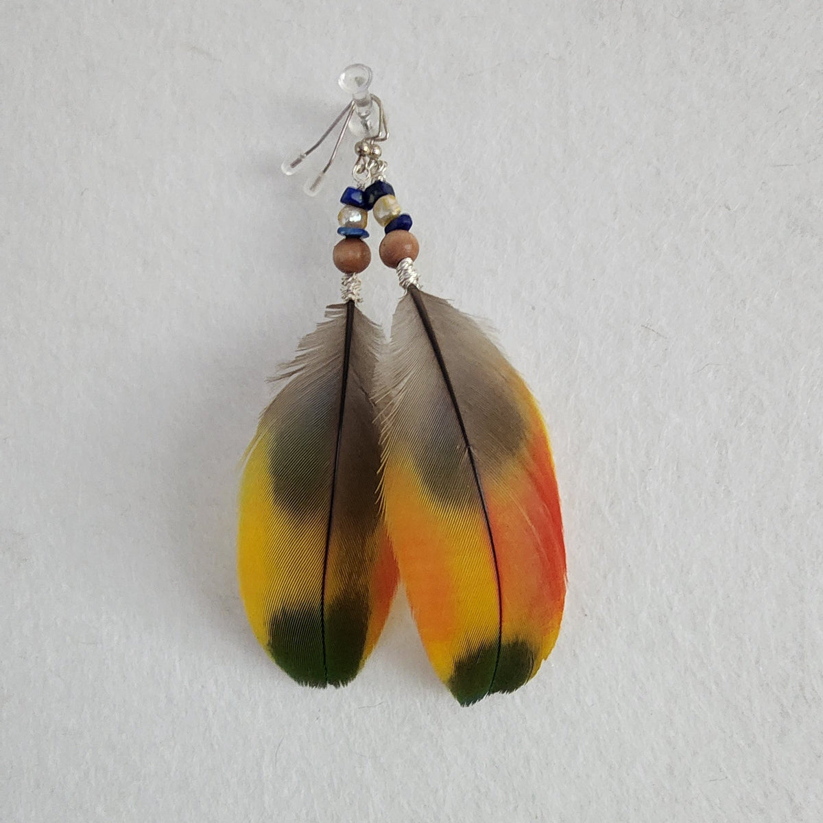 Coastal Feather Earrings, Real Feather Boho Dangles